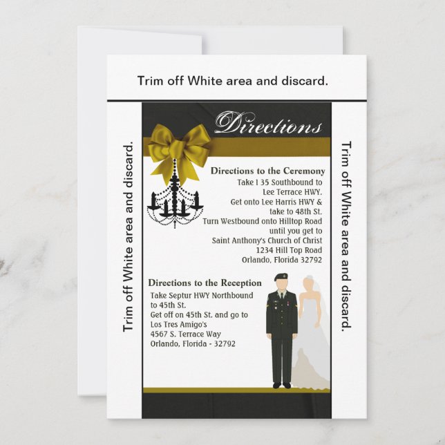 Convites solenóide uniforme da noiva do noivo do EXÉRCITO (Frente)