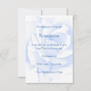 Convites Solicitação de Bridesmaid com Cor Azul rosa Design