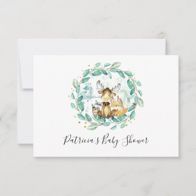 Convites Solicitação de Livro Chá de fraldas Verde para Ani (Frente)