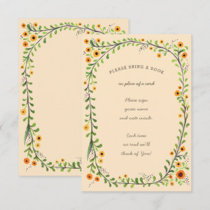 Convites Solicitação de Livro de Bebês de Sunflower Vine