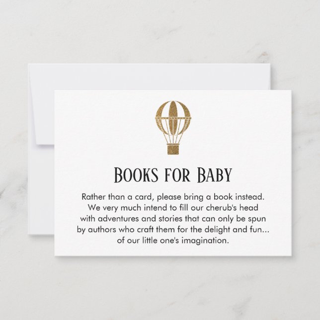 Convites Solicitação Simples de Livro de Balões de Ar Quent (Frente)