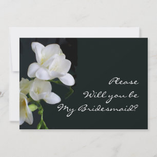 Convites Solicitação White Freesias Bridesmaid