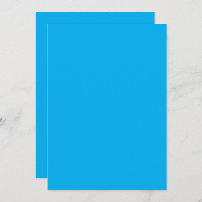 Convites Solid Cyan Blue Background | Summer Minimal Style (Frente/Verso)