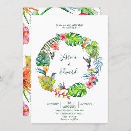 Convites Solo Floral de Cor de Água Tropical Moderna