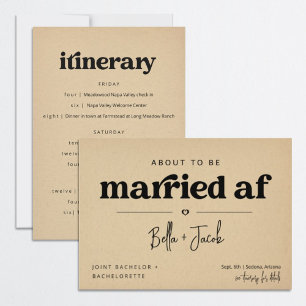 Convites Solteiro conjunto e Festa de solteira Itinerário