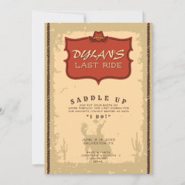 Convites Solteiro da Última Viagem Ocidental Cowboy Texas A