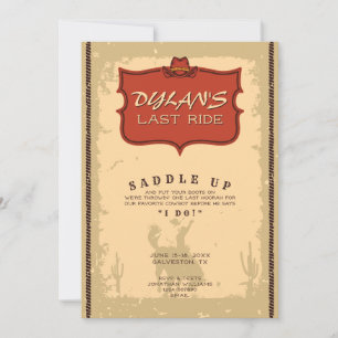 Convites Solteiro da Última Viagem Ocidental Cowboy Texas A
