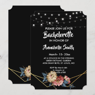 Convites Solteiro Floral Russo Magnolia String Lights