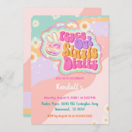 Convites Solteiro Groovy Peace Out - Dígitos 10