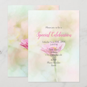 Convites 'Solteiro Pink Daisy' Qualquer Ocasião