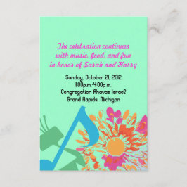 Convites SOM DA FLOWER Bat Mitzvah Party Card