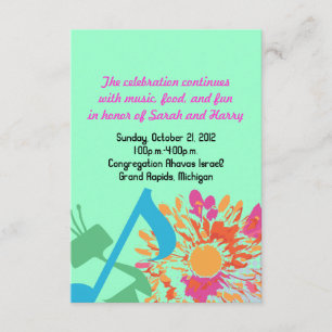 Convites SOM DA FLOWER Bat Mitzvah Party Card