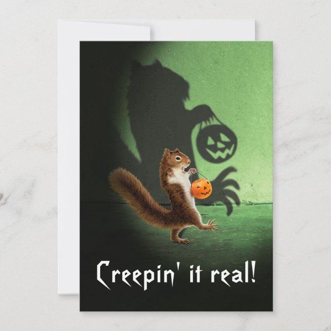 Convites Sombra de Esquilo Assustador (Frente)