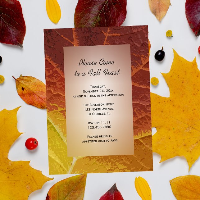 Convites Sombras do Banquete de outono (Invite friends to your Fall Feast with this natural woodland invitation.)