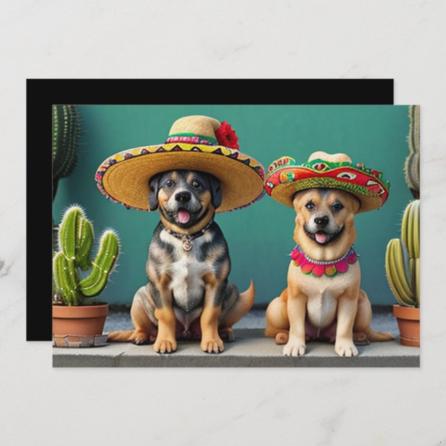 Convites sombreros cachorros (Frente/Verso)