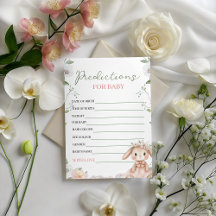 Some Bunny Baby Predictions Game Card