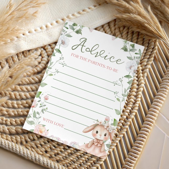 Convites Some Bunny Baby Shower Advice Card (Criador carregado)
