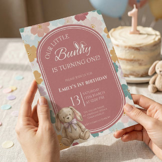 Convites Some Bunny Birthday Invitation Bunny 1st Birthday