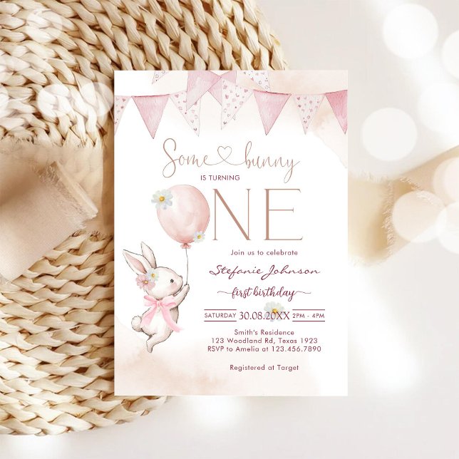 Convites Some Bunny First 1st Birthday Invitation (Criador carregado)
