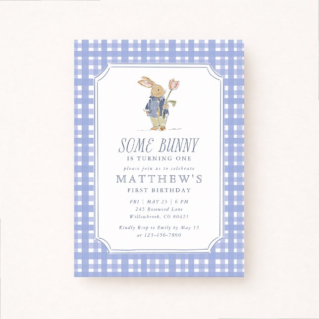 Convites Some Bunny First Birthday Boy Invitation (Criador carregado)