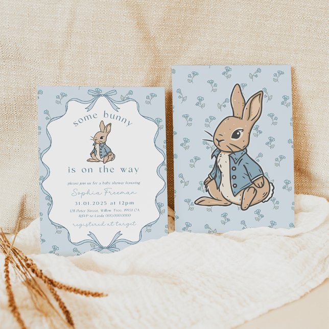 Convites Some Bunny is on the Way Baby Shower Invite. Rusti (Peter Rabbit Baby Shower Invitation Bundle)