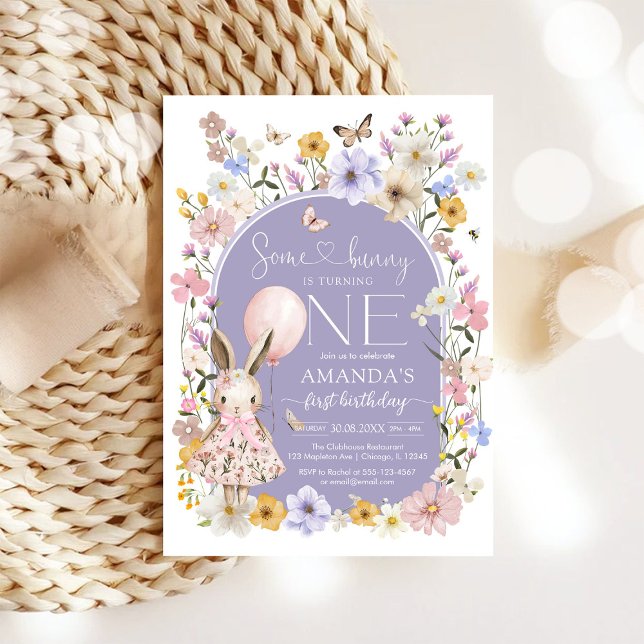 Convites Some Bunny Is ONE First 1st Birthday Invitation (Criador carregado)