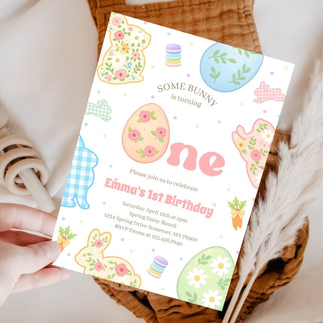 Convites Some Bunny is Turning One Pastel Birthday (Criador carregado)