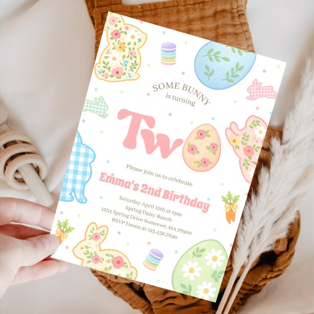 Convites Some Bunny is Turning Two Pastel Birthday (Criador carregado)