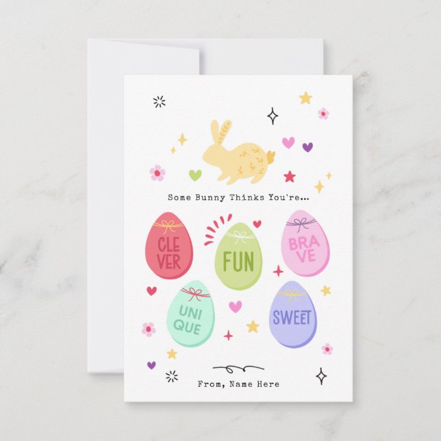 Convites Some Bunny Thinks You're Awesome Happy Easter Card (Frente)