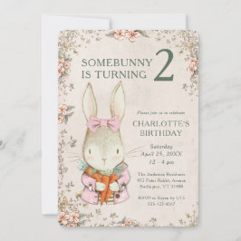 Convites Somebunny is Turning Two 2nd Birthday Invitation