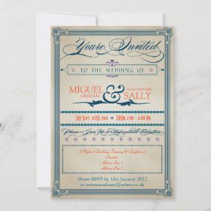 Convites Somente Casamento vintage à noite