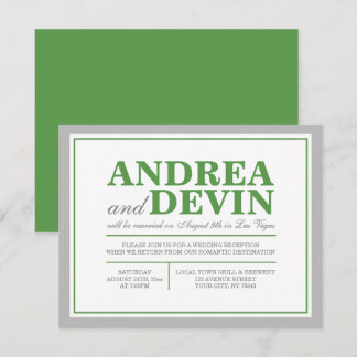 Convites somente para Recepção de Casamento Gray &