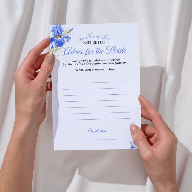 Convites Something Blue Advice for the Bride Bridal Shower (Blue Iris Something Blue Advice for the Bride Bridal Shower Game)