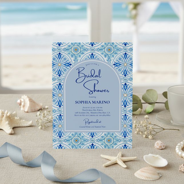 Convites Something Blue Amalfi Coastal Bridal Shower (Criador carregado)