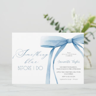 Convites Something Blue Before I Do Blue Bow Bridal Shower