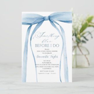 Convites Something Blue Before I Do Bow Bridal Shower
