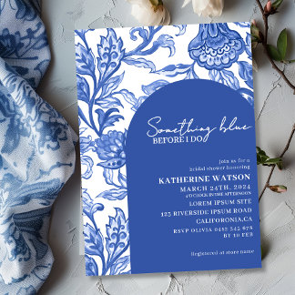 Convites Something blue blue chinoiserie bridal shower