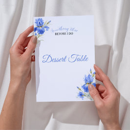 Convites Something Blue Bridal Shower Dessert Table Sign
