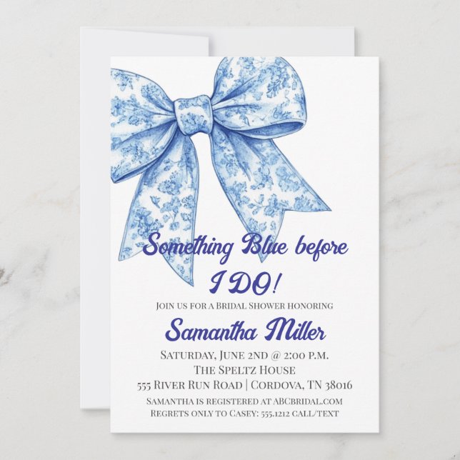 Convites Something Blue Bridal Shower Invitation (Frente)