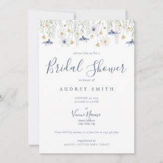 Convites Something Blue Bridal Shower Invitation