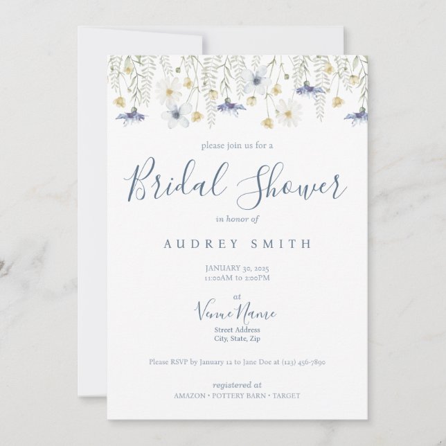 Convites Something Blue Bridal Shower Invitation (Frente)