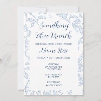 Convites Something Blue Brunch Bridal Shower Invitation