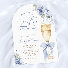 Convites Something Blue Floral Bridal Shower Arched