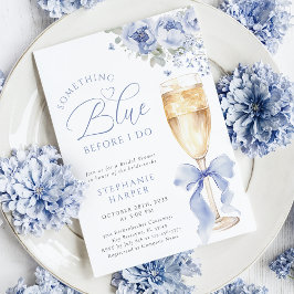 Convites Something Blue Floral Bridal Shower Invitation