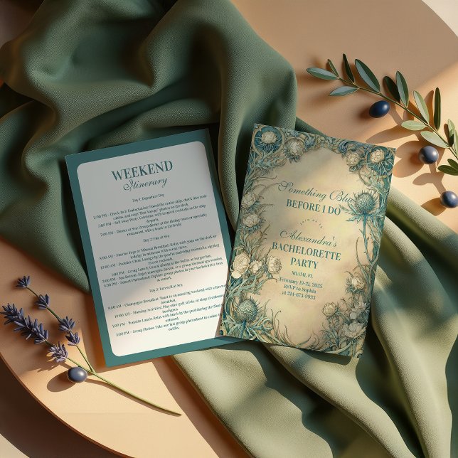 Convites Something Blue Thistle Bachelorette Party (Criador carregado)