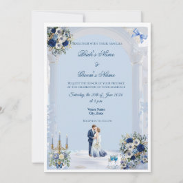 Convites Something Blue Wedding Invitation Card