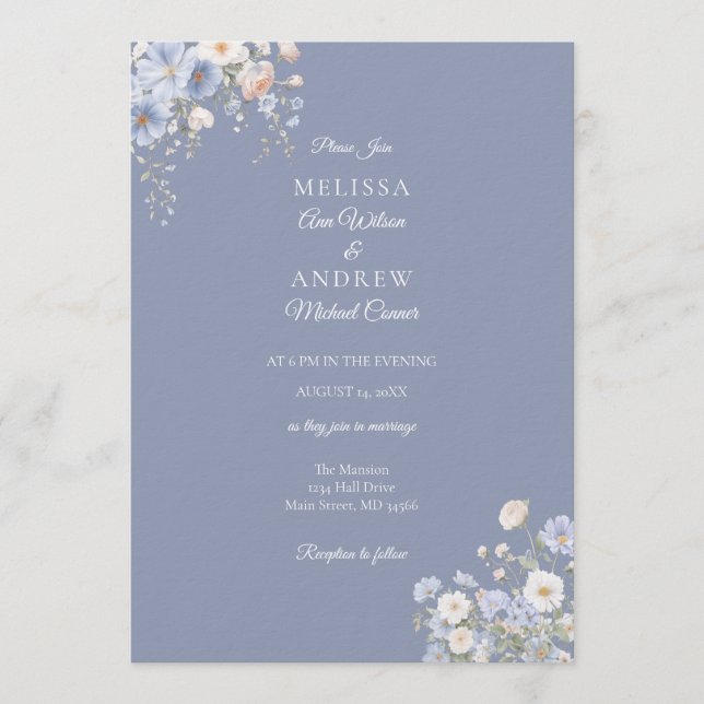 Convites Something Blue Wedding Invitation Suite (Frente)
