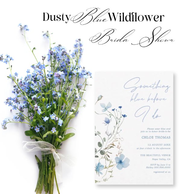 Convites Something Blue Wildflower Bridal Shower (Criador carregado)