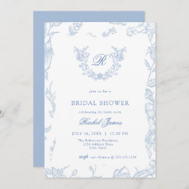 Convites Something Blue Wildflower Bridal Shower Invitation