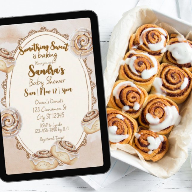 Convites Something Sweet, Cinnamon Roll Baby Shower (Criador carregado)